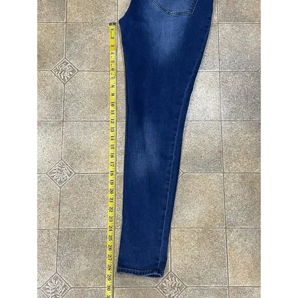!iT Helena Women's High Rise Skinny Ankle Jeans, Size 8 Blue Wash Distressed - Picture 5 of 14